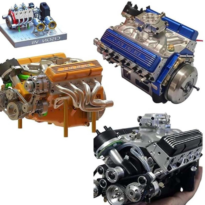 Leistungsstarker CISON Mini-V8 Benzinmotor Modellbausatz, ideal für anspruchsvolle RC-Modelle.