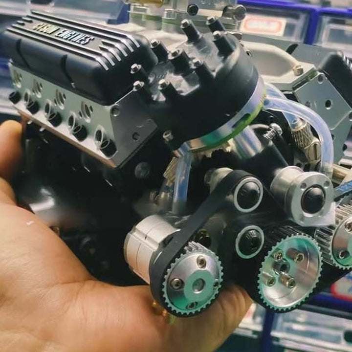 CISON Mini-V8 Modellbausatz für Benzinmotor, inklusive CDI-Zündung, tolles Hobbyprojekt zum Basteln.