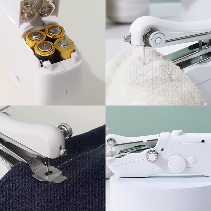 Platzsparende Mini-Nähmaschine, tragbar. Für DIY-Enthusiasten, schnelle Näharbeiten & kreative Stoffprojekte.