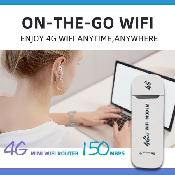 Flexibler mobiler 4G LTE WLAN Hotspot für 10 Geräte, perfekt für unterwegs, Reise & Remote Work.