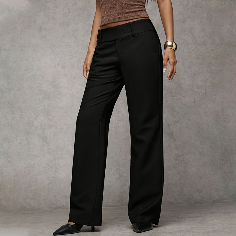 Elegante Damen-Hose mit hohem Bund und weitem Bein. Knitterarm & vielseitig.