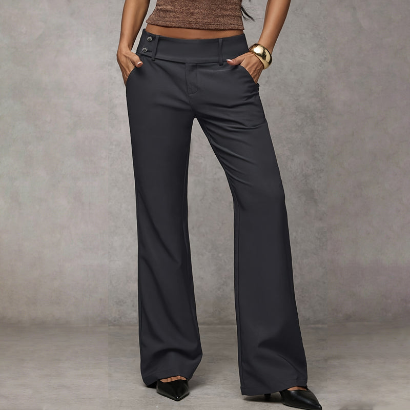 Knitterarme Damen-Hose, High Waist mit weitem Bein. Perfekt für Büro & festliche Anlässe.