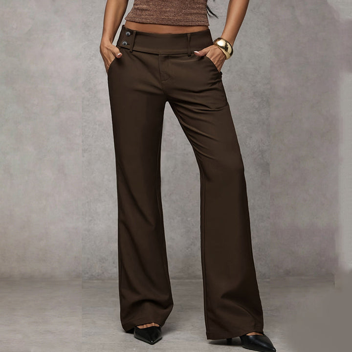 Moderne Damen-Businesshose: High Waist, weites Bein. Elegant, bequem & knitterarm.