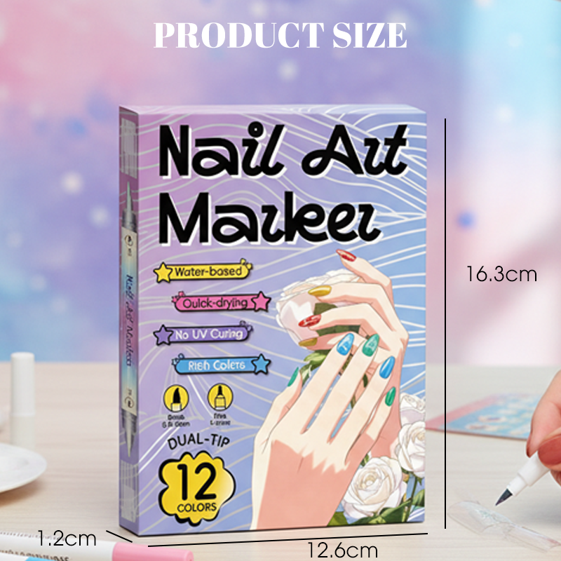 Malen Sie detaillierte Nagelkunst-Muster mit schnelltrocknenden Stiften für Ihre nächste Maniküre.