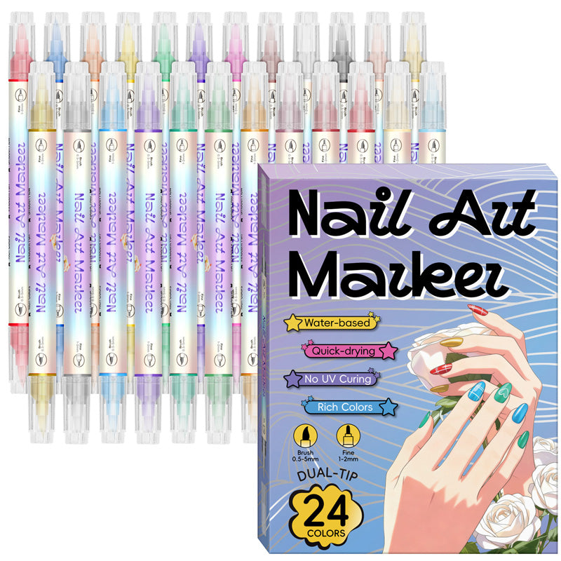 Wasserbasiertes Nagelkunst-Stift-Set, schnelltrocknend für kreative und haltbare Nageldesigns.