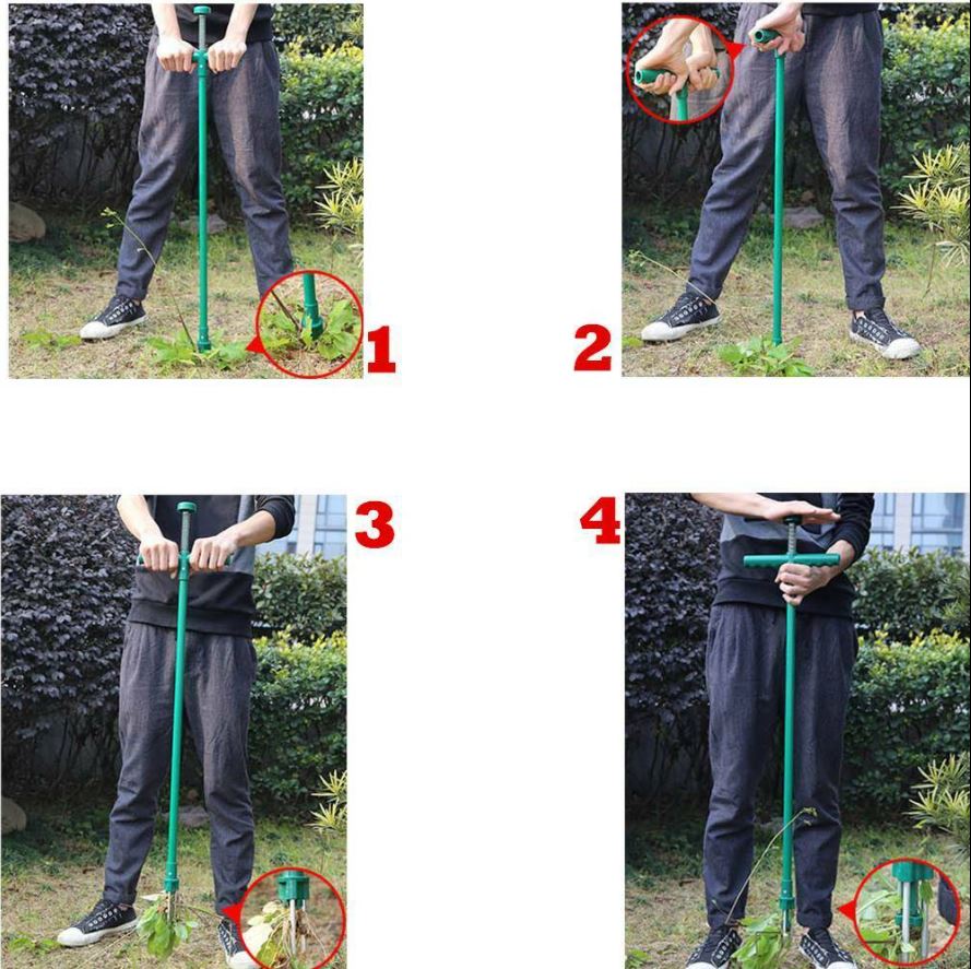 Robuster stehender Unkrautentferner, effizientes Gartenwerkzeug für bequeme, rückenschonende Gartenarbeit.