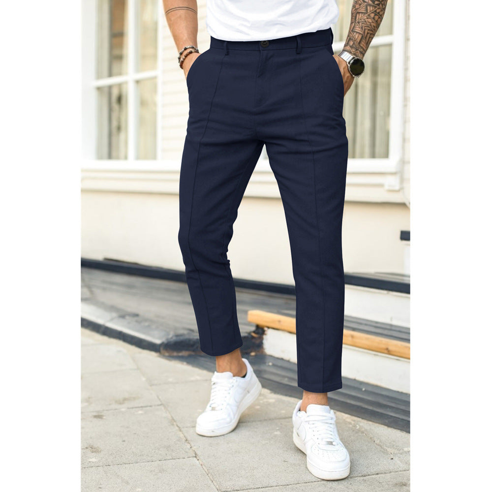 Elegante schwarze Herren Freizeithose, die Komfort und Stil für jeden Anlass perfekt vereint.