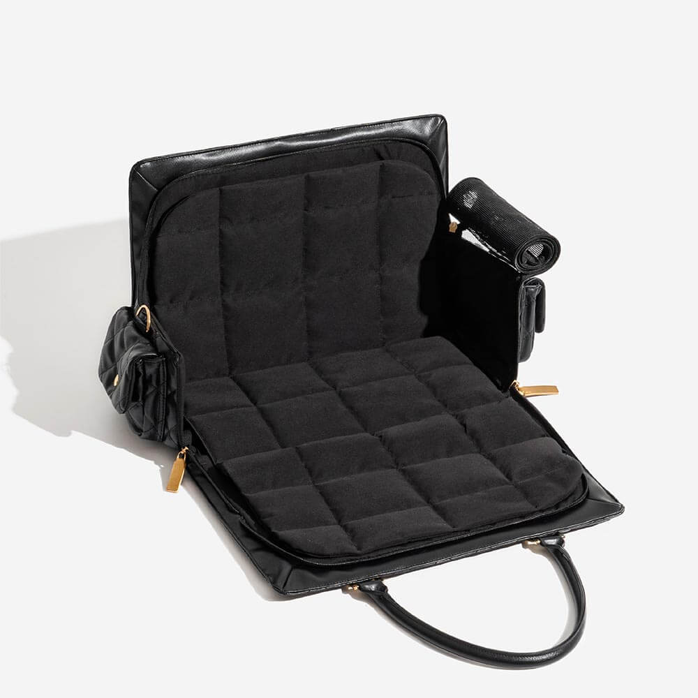 Elegante Hundetasche aus Lederimitat, groß und stabil, ideal für Stadt & Land.