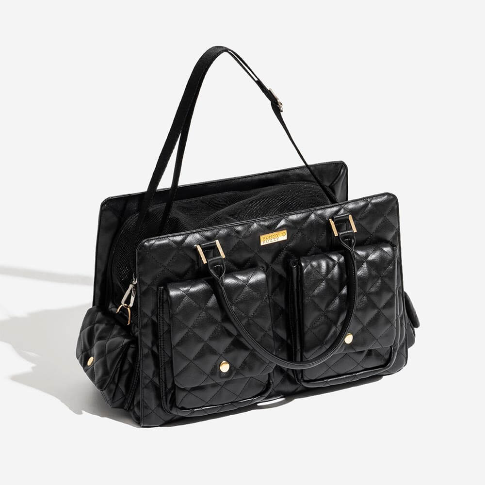 Komfortable Hundetasche für Reisen, elegant & funktionell, sicheres Hundezubehör.