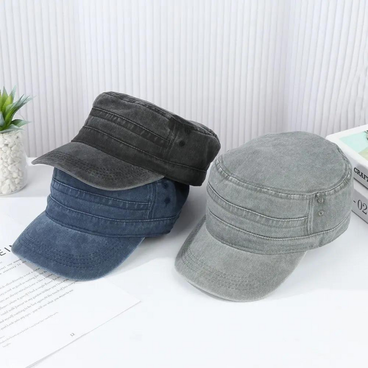 Schwarze Herren Retro Army Mütze, vielseitig kombinierbar, bietet Schutz und einen coolen Look.