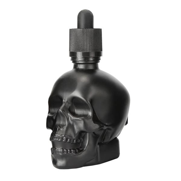 Robuste Totenkopf Pipettenflasche, ein stilvoller Flüssigkeitsbehälter für Kosmetik und Öle.