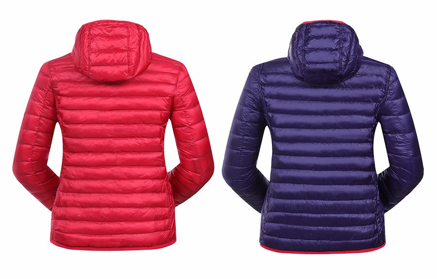 Bequeme wendbare Damen Daunenjacke, warm & windabweisend.