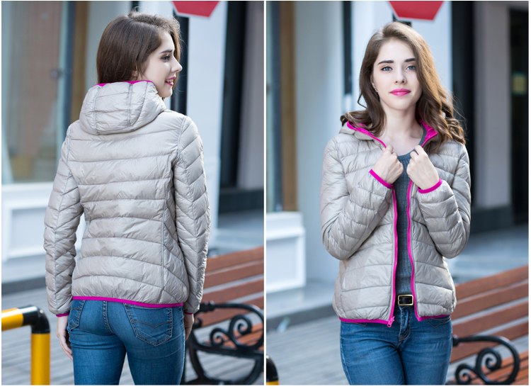 Stilvolle Daunenjacke Aurora, wendbar & leicht, ideal für den Winter.