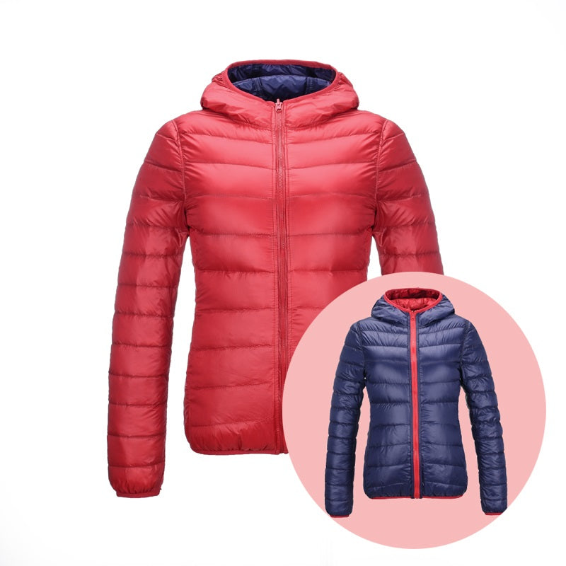 Bequeme Damen Daunenjacke Aurora, wendbar, stilvoll & warm.