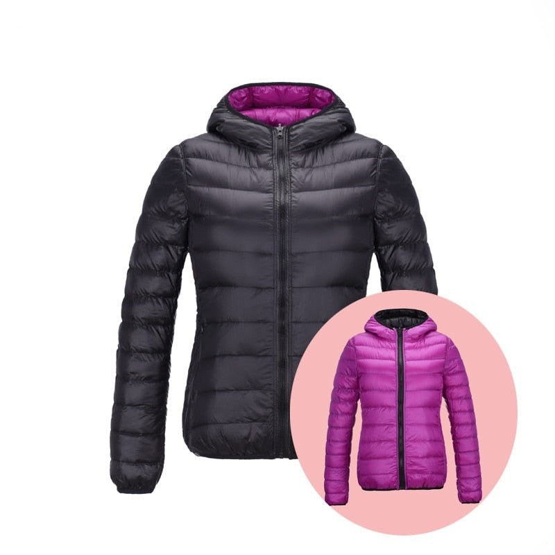 Modische Damen Kurzjacke, wendbar, warm & ideal für den Alltag.