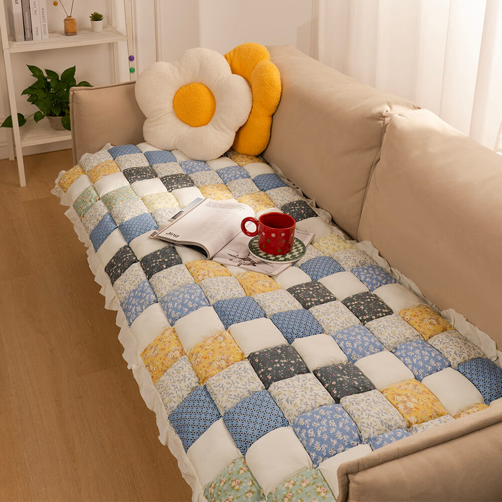 Vintage-Look Couchbezug aus Polypropylen-Baumwolle, stilvolles Wohnaccessoire.