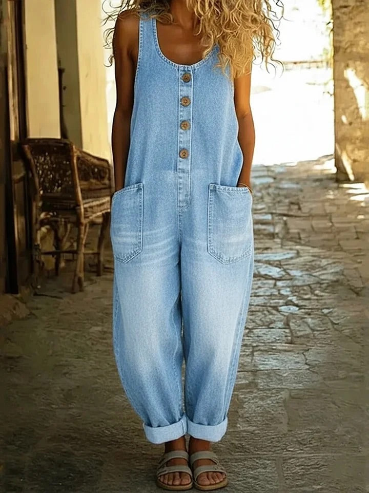 Lässiger Damen Freizeit Overall in modernem Design, vielseitiger Einteiler für Sommer- & Frühlingsoutfits.