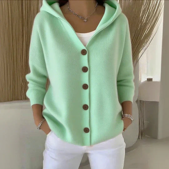 Lockerer gelber Damen Langarm Cardigan für entspannte Freizeitmode. Komfortabler und stilvoller Begleiter für jeden Tag.