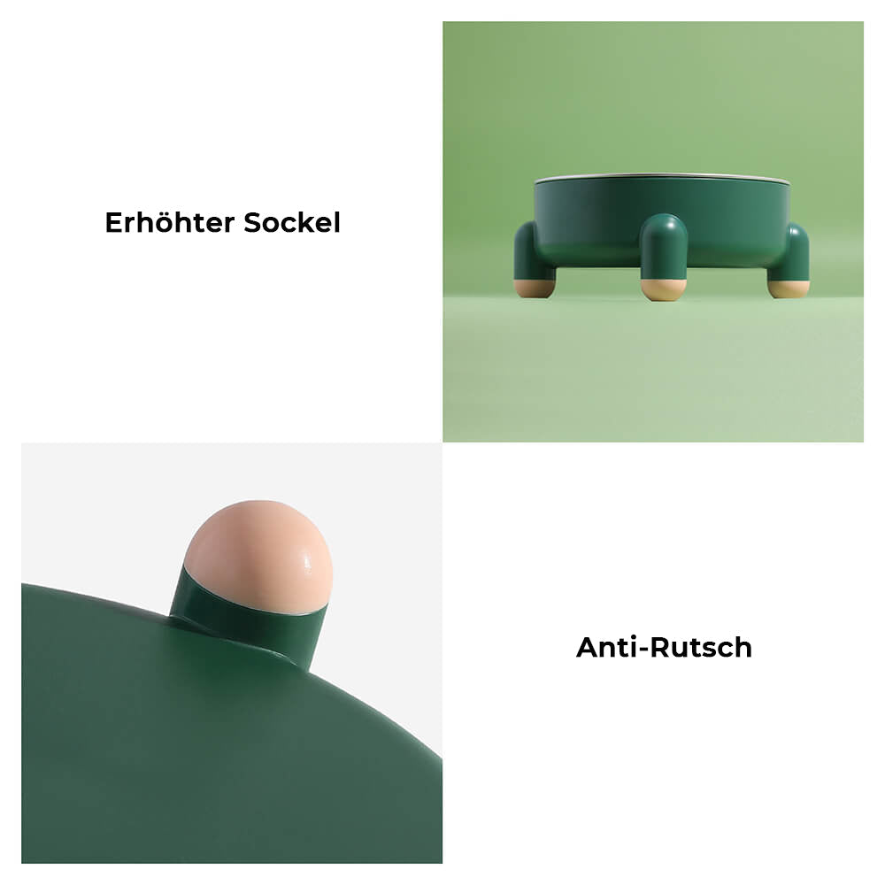 Leicht zu reinigender Edelstahlnapf Tetrapod für Welpen. Anti-Rutsch-Hundenapf für hygienische Haustierfütterung.