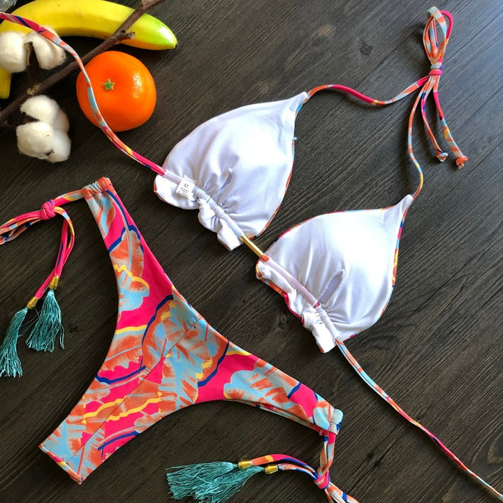Eleganter Damen Push-up Bikini, sexy Zweiteiler für unvergessliche Strandmomente.