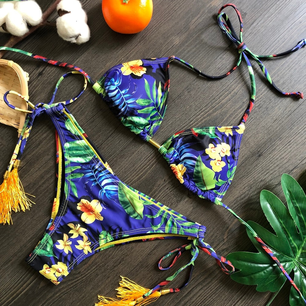 Modischer Damen Push-up Bikini, stilvolle Bademode für den nächsten Strandbesuch.