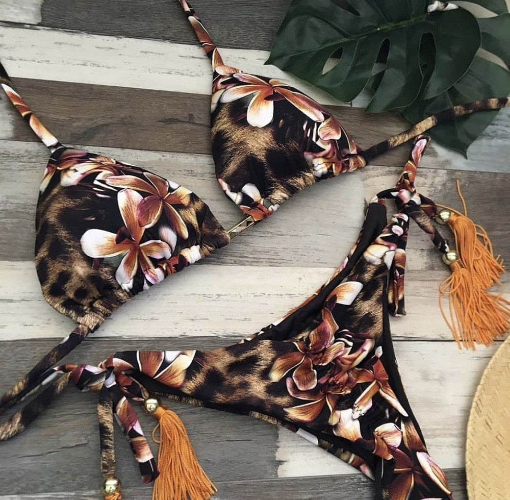 Hochwertiges Push-up Bikini-Set für Damen, bequeme Strandmode für den Sommer.