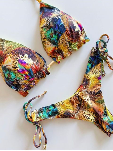Eleganter Damen Push-up Bikini-Set, stilvolle Bademode mit Push-up Effekt für mehr Volumen.