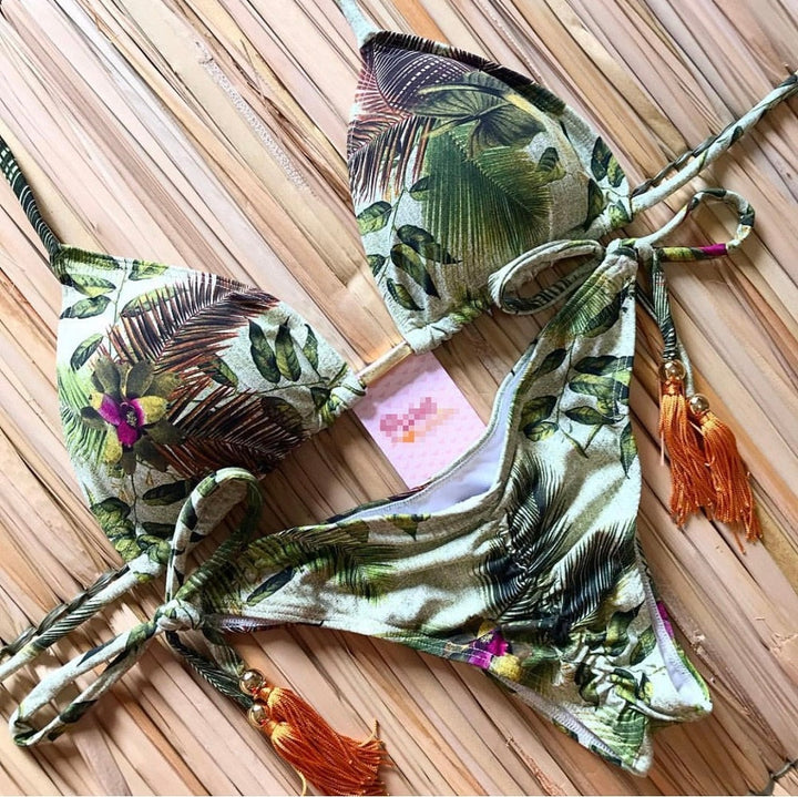 Vielseitiger Damen Push-up Bikini, komfortabler Schwimmanzug für Urlaub & Strand.