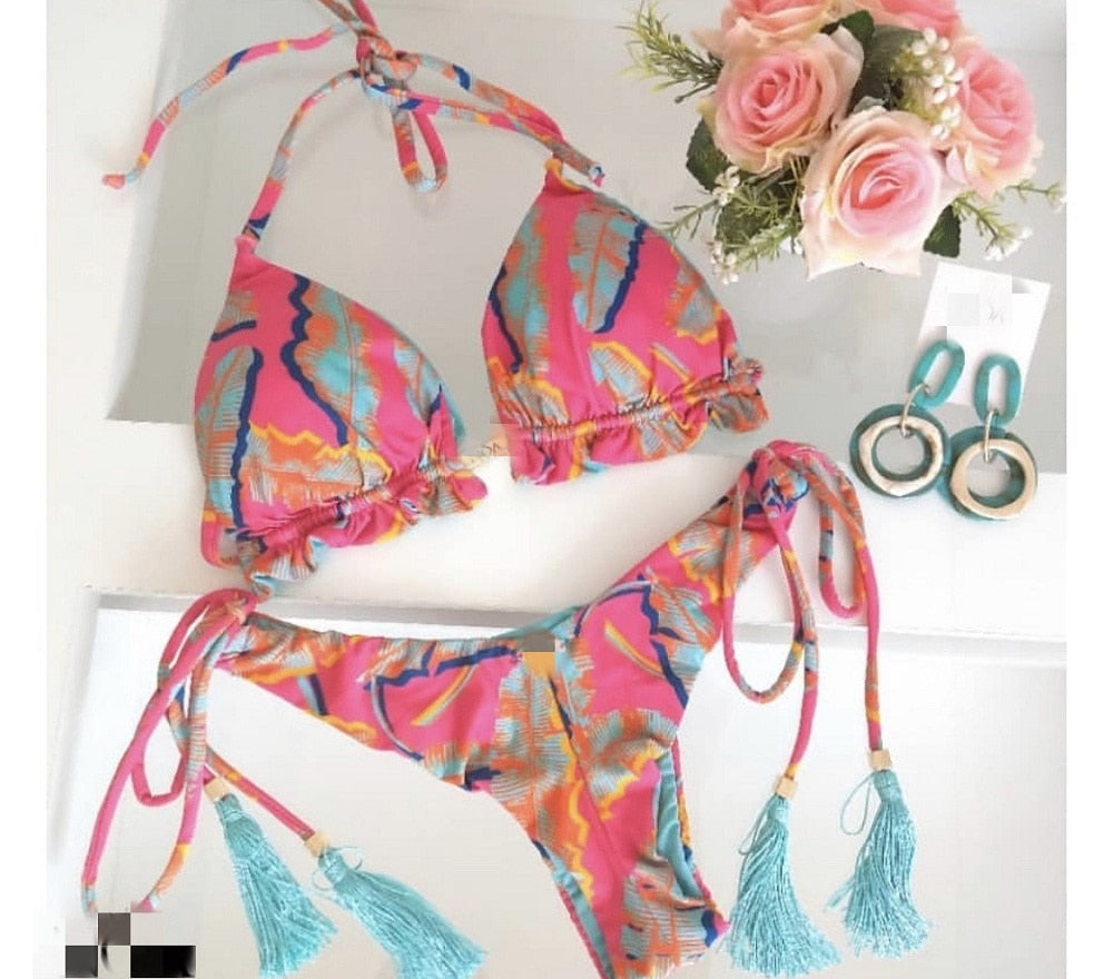 Modisches Push-up Bikini-Set, stilvolle Bademode für einen unbeschwerten Sommer.