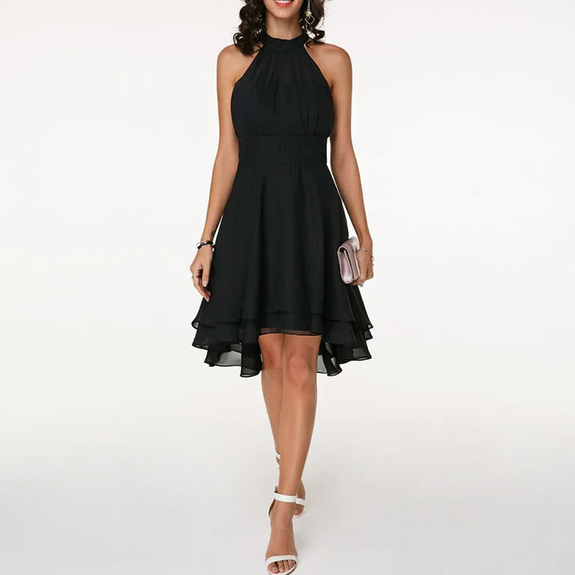 Stilvolles Damen Rüschenkleid für Eleganz und Komfort. Perfekt als Freizeit- oder Partykleid für Frühling/Herbst.