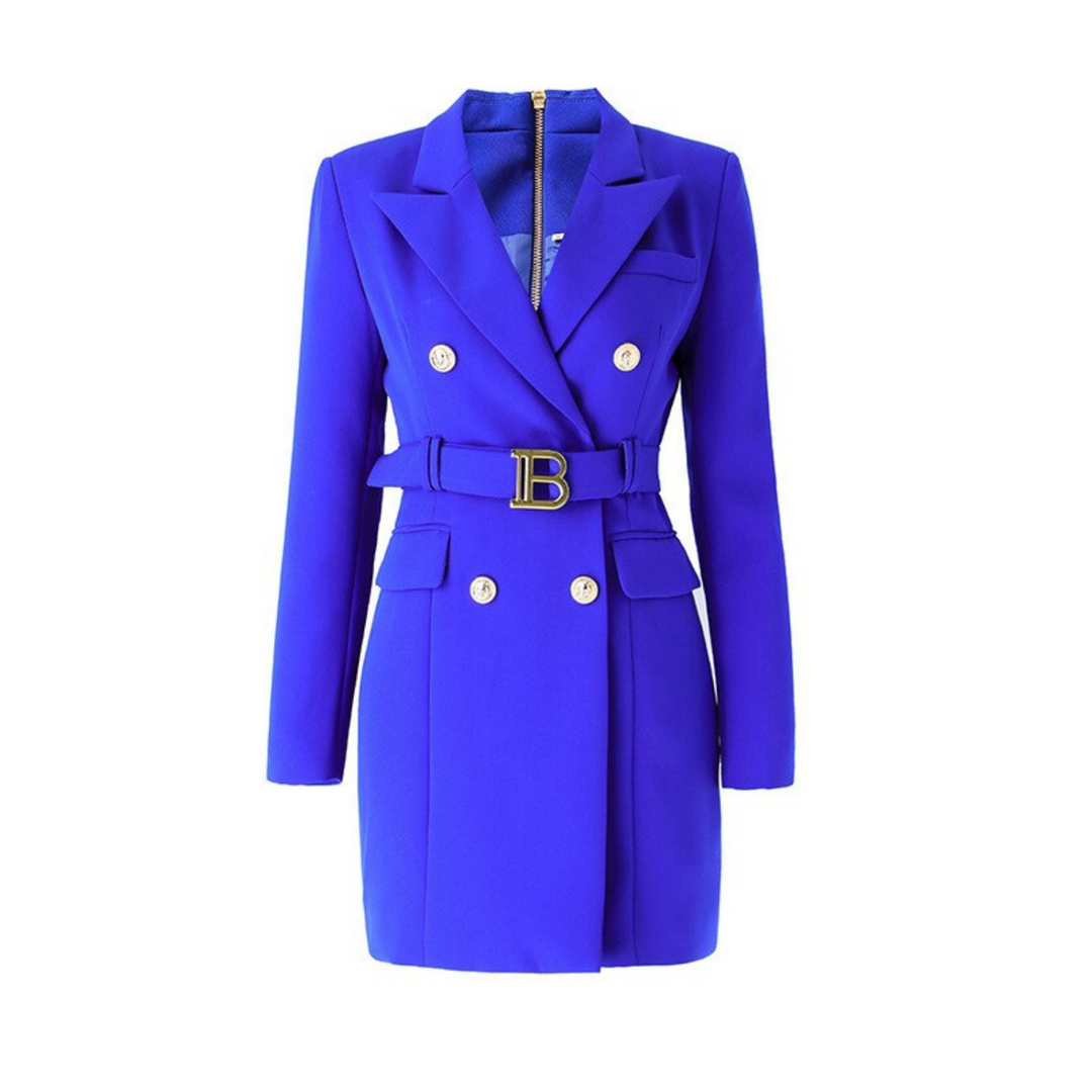 Elegantes Businesskleid 'Celeste' im Blazer-Stil mit Reverskragen für einen professionellen Look.