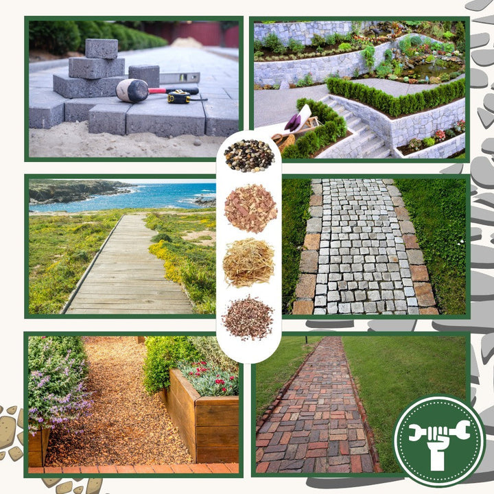 Hochwirksamer Landschaftskleber als Konzentrat. Sichere Fixierung für Mulch, Sand und Kies im Garten.