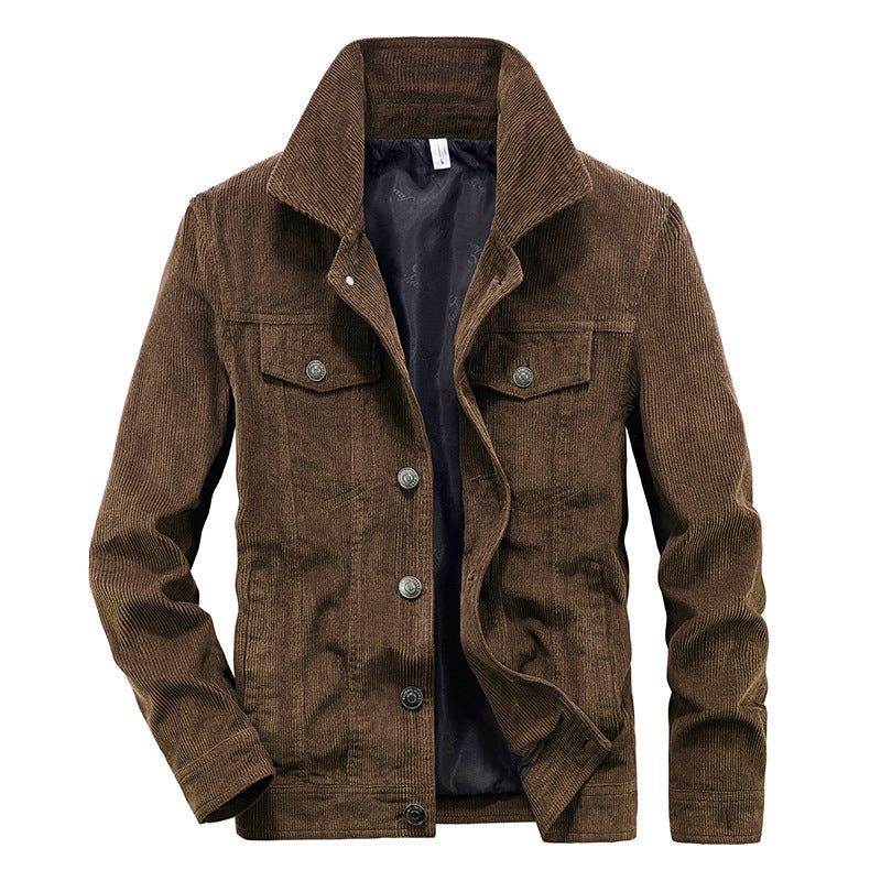 Stylische Elias Herren Cord-Übergangsjacke in dünnem Design. Lässige Freizeitjacke für den modernen Mann.