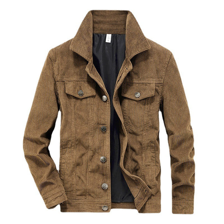 Moderne graue Elias Herrenjacke aus dünnem Cordstoff. Vielseitige Übergangsjacke für lässige und stylische Looks.