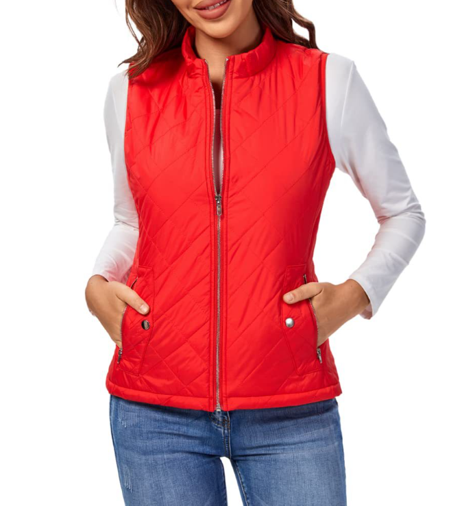 Stylische Lara Damenweste, leicht gefüttert, bequem, perfekt als Übergangsjacke für Frühling & Herbst.