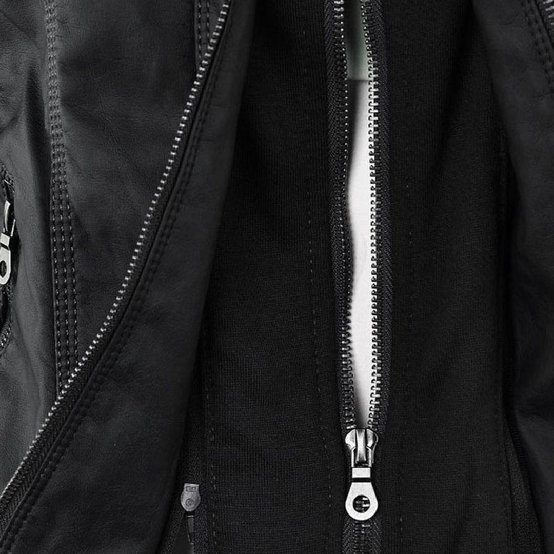 Vielseitige Damen Kapuzenjacke im Biker-Design, Reißverschluss, perfekt für jede Garderobe.