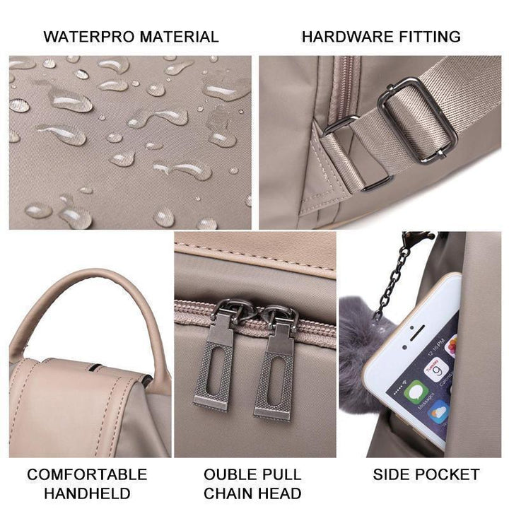 Brauner PU-Leder Damen Anti-Diebstahl Rucksack, wasserdicht und elegant für Stadtbummel und Urlaub.