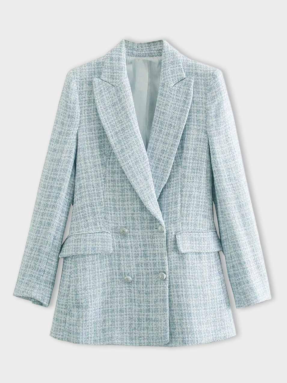 Modischer hellblauer Damenblazer Elena, ideal für Business, Freizeit und einen eleganten Auftritt.