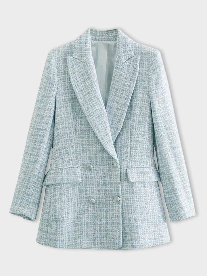 Modischer hellblauer Damenblazer Elena, ideal für Business, Freizeit und einen eleganten Auftritt.