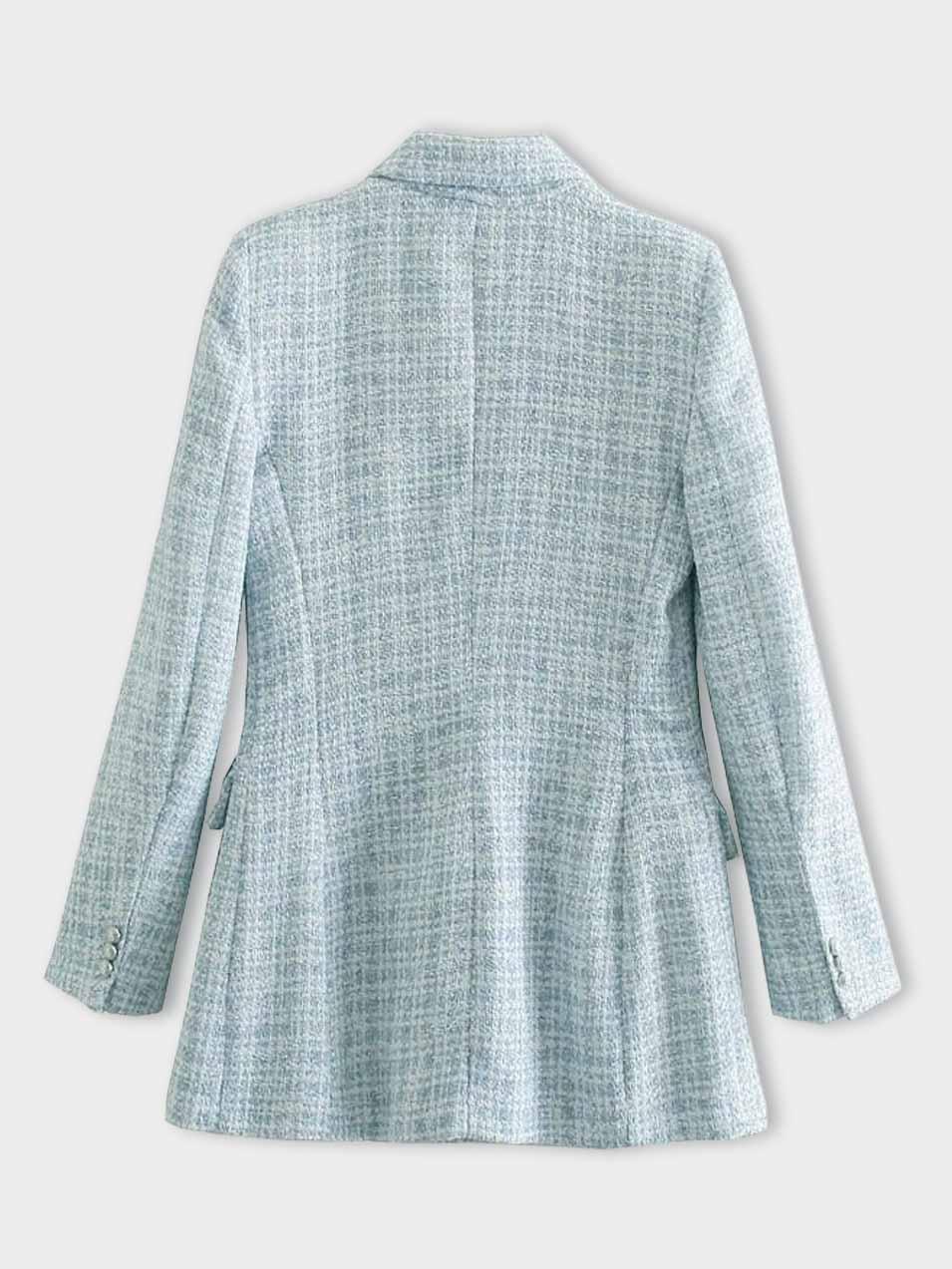 Komfortabler, eleganter hellblauer Damenblazer Elena, ein stilvolles Sakko für jede Garderobe.