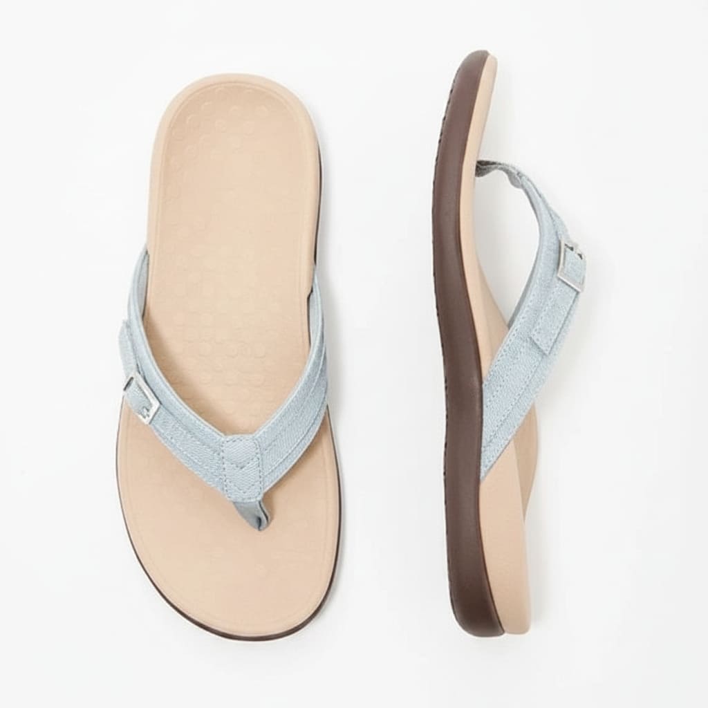 Damen Orthopädische Sommersandalen mit Fußgewölbestütze für Komfort und Entlastung bei Fersensporn.