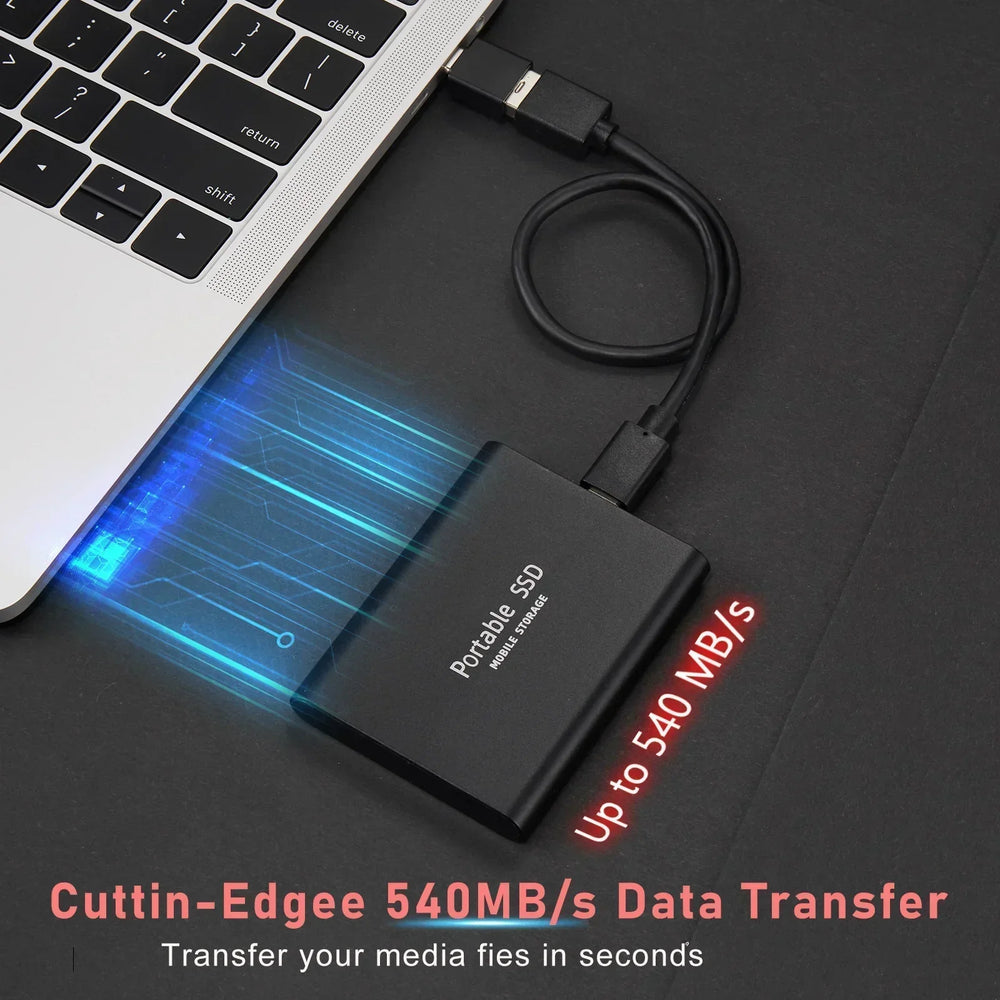High-Speed externe SSD 128GB, tragbar für schnellen Datentransfer am Laptop & PC. USB 3.1 & Type-C.