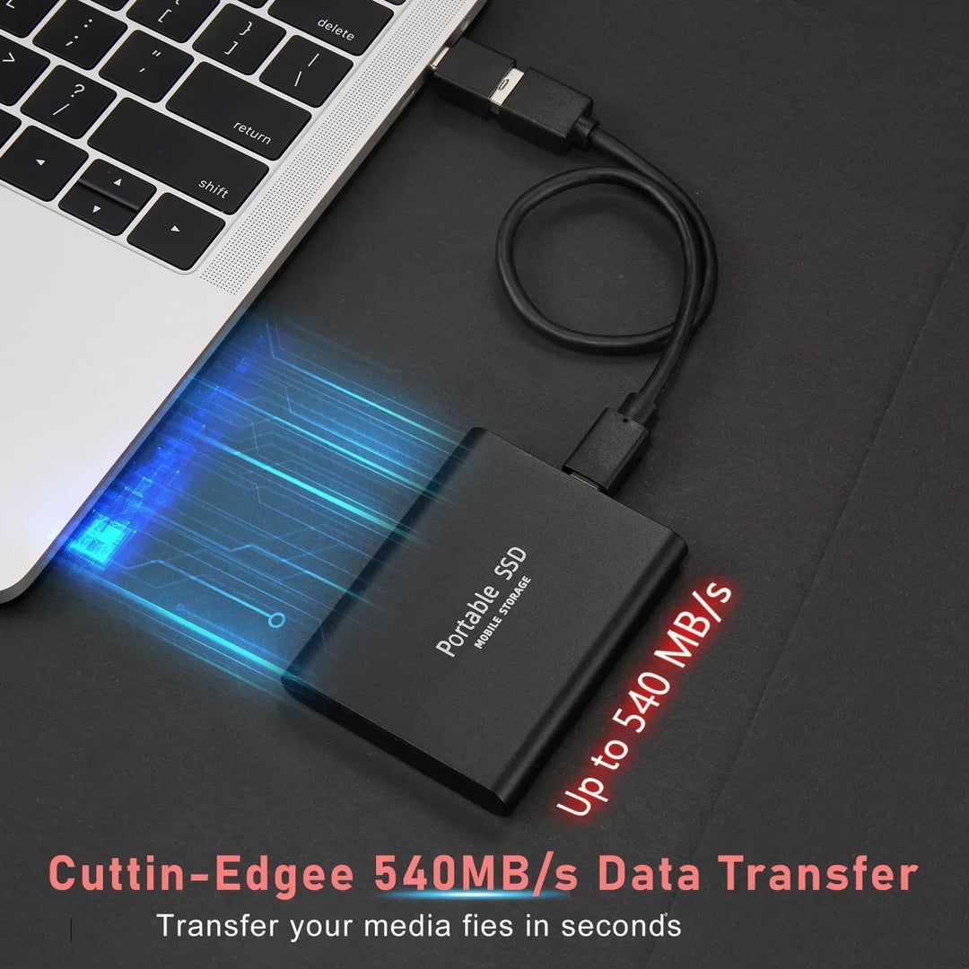 High-Speed externe SSD 128GB, tragbar für schnellen Datentransfer am Laptop & PC. USB 3.1 & Type-C.