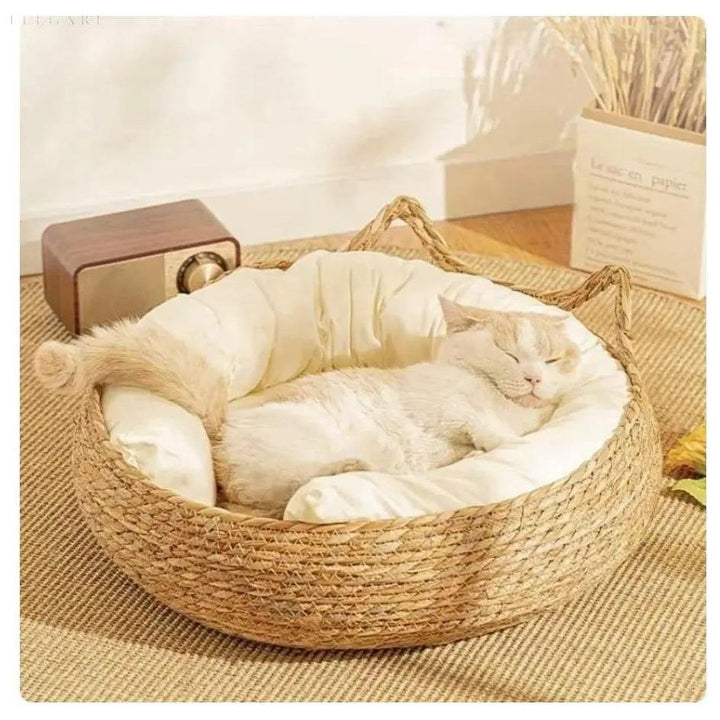 Superweiches Katzenbett, rund, für Tiefschlaf & Komfort. Ideal für alle Katzengrößen.