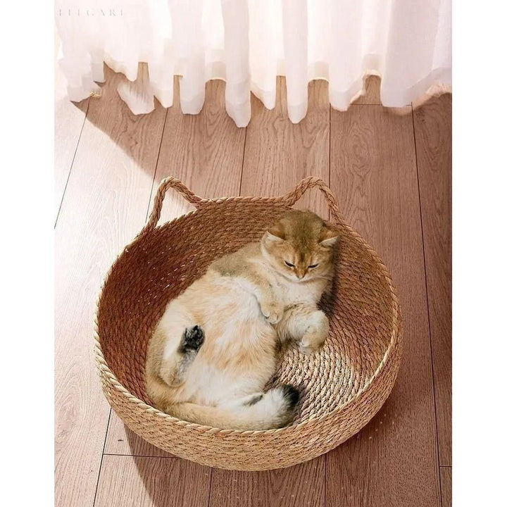 Gemütliches Haustierbett, runder Katzenkorb für maximalen Komfort und ruhigen Schlaf der Katze.
