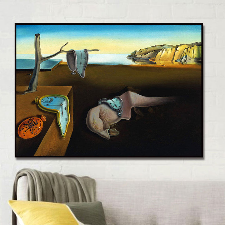 Surrealistisches Salvador Dalí Leinwandbild "Die Beständigkeit der Erinnerung" für Wohnzimmer & Büro.