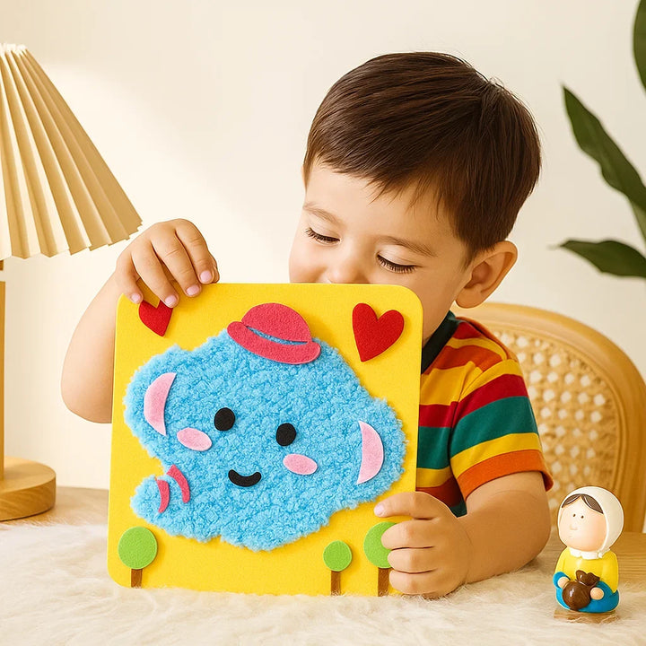 Das komplette DIY Stickpuppen Bastelset für Kinder: Alles dabei für kreative Tierfiguren Handarbeit.