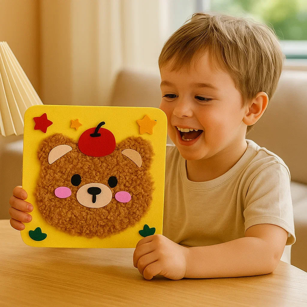 Bastelset für Kinder: DIY Tierpuppen Fuchs, Bär, Hase. Entwickelt Feinmotorik & Fantasie spielerisch.