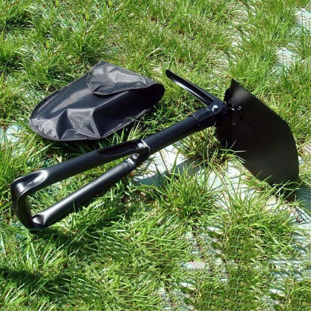 Taktischer Klappspaten im Einsatz, ideal zum Graben & Schaufeln beim Camping, Survival & Outdoor. Faltbar.