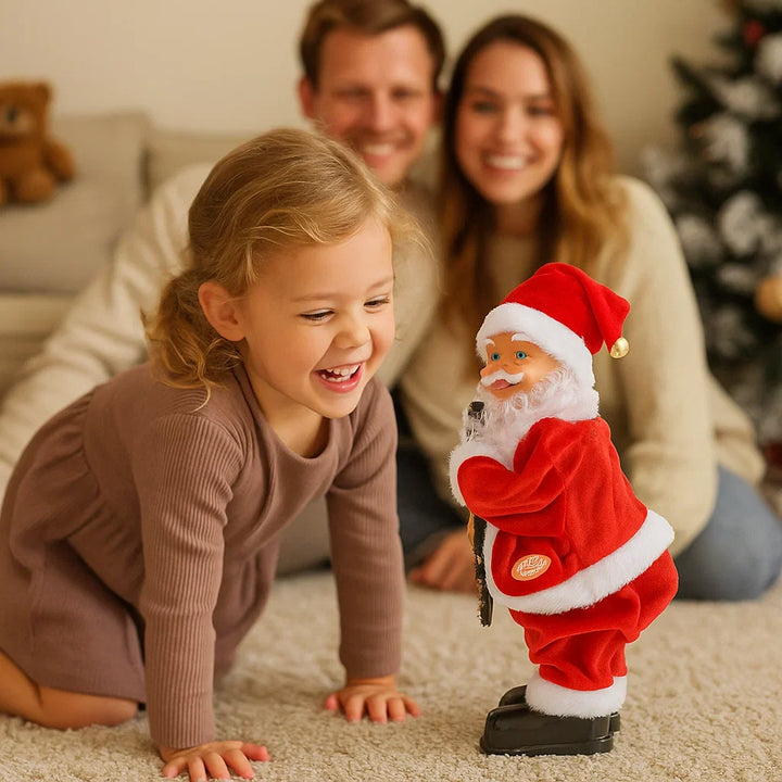 Bringt Freude! Twerkender Weihnachtsmann mit Musik, lustige Weihnachtsdeko & tanzendes Spielzeug für Feste.